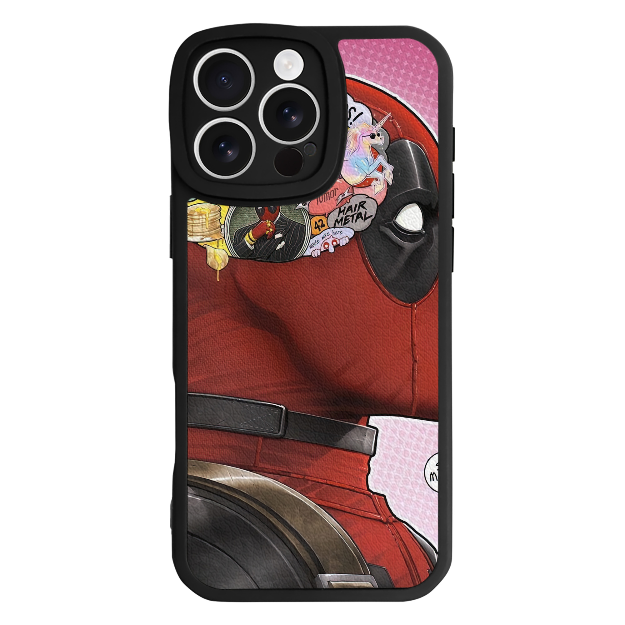 （画像用） Deadpool デッドプール 【iPhone 16シリーズ対応】シリコンスマホケース（レザー調） 材質：シリコン
